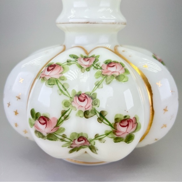 Rare Vintage Fenton Handpainted Melon Vase - Picture 12 of 13